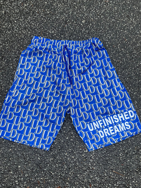 Blue "UD" Mesh Shorts